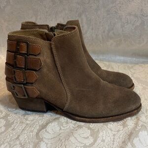 H by Hudson Encke Brown Suede Ankle Boots with Buckle Detail Size 37-7